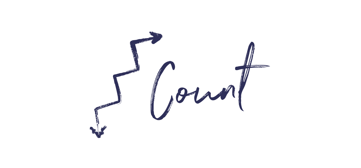 Hand drawn minimalist illustration in chalk for Sophie Cooney Runners - Count