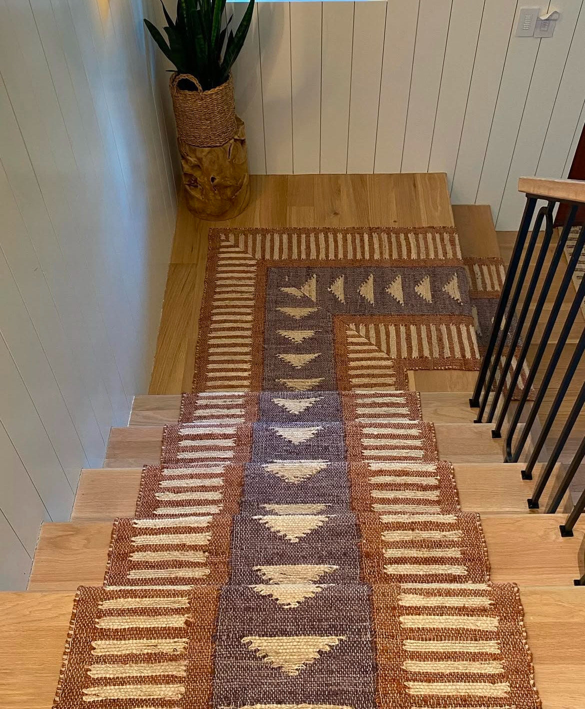 Amina burnt orange jute stair runner by Sophie Cooney Runners