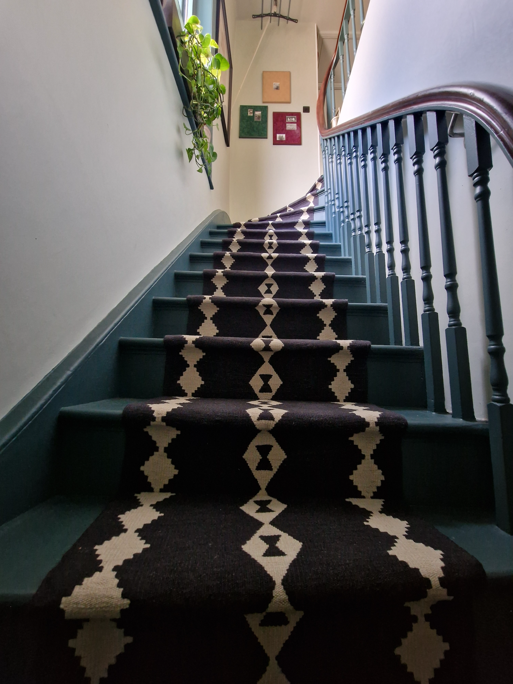 Fortis black eye wool stair runner by Sophie Cooney Runners