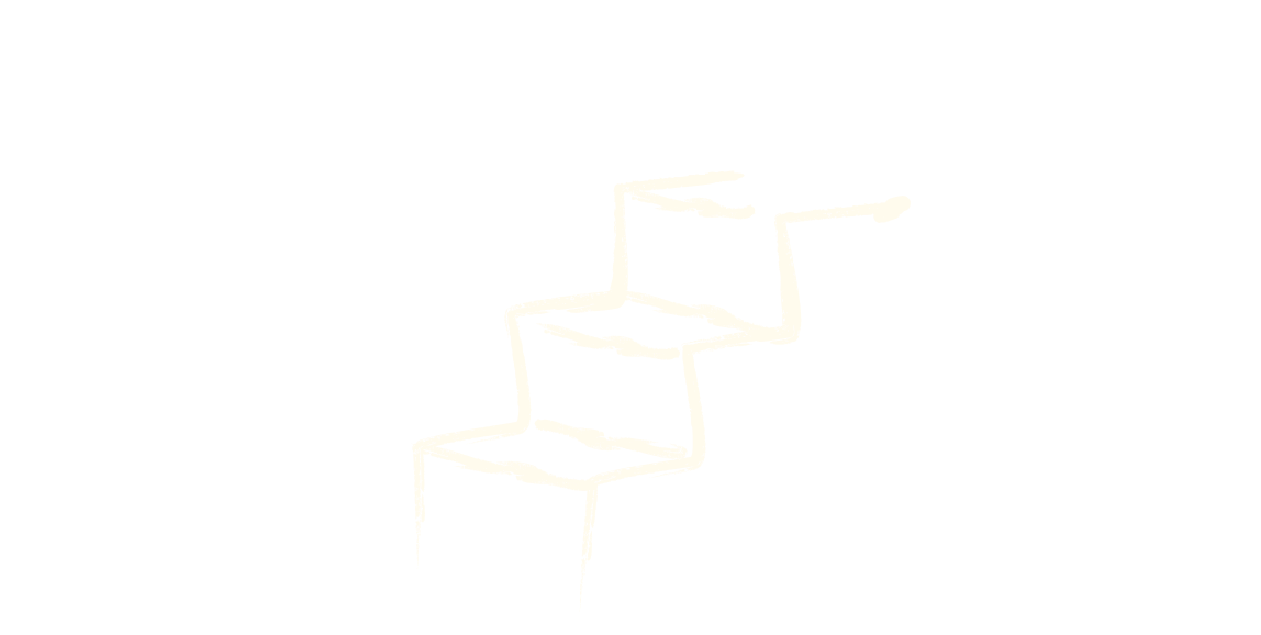 Hand drawn minimalist illustration in chalk for Sophie Cooney Runners - Stairs
