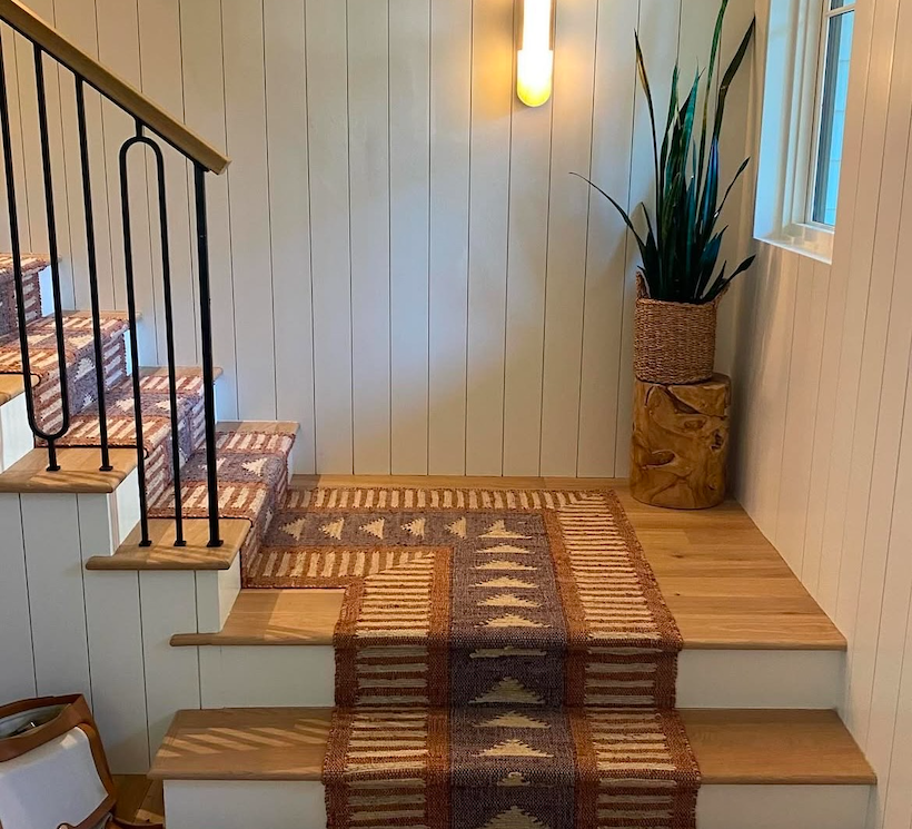Amina burnt orange Jute stair runner by Sophie Cooney Runners
