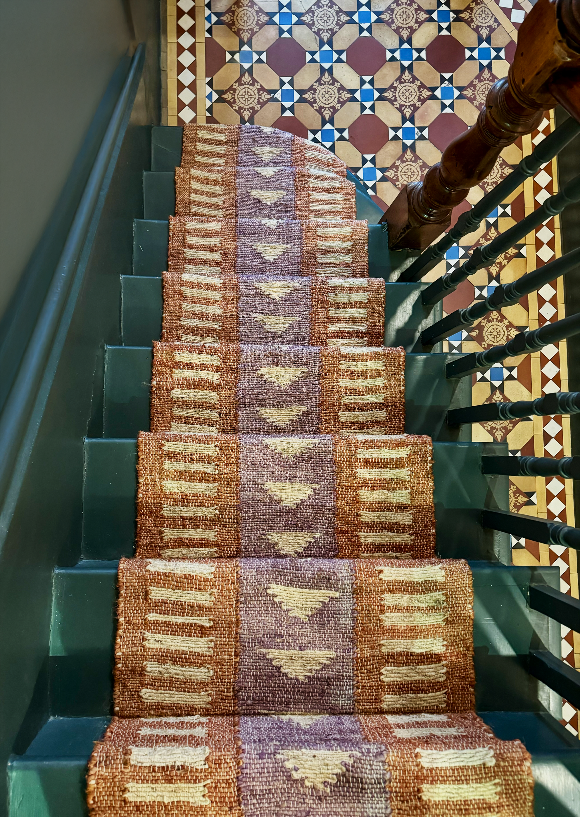 Amina burnt orange stair runner by Sophie Cooney Runners