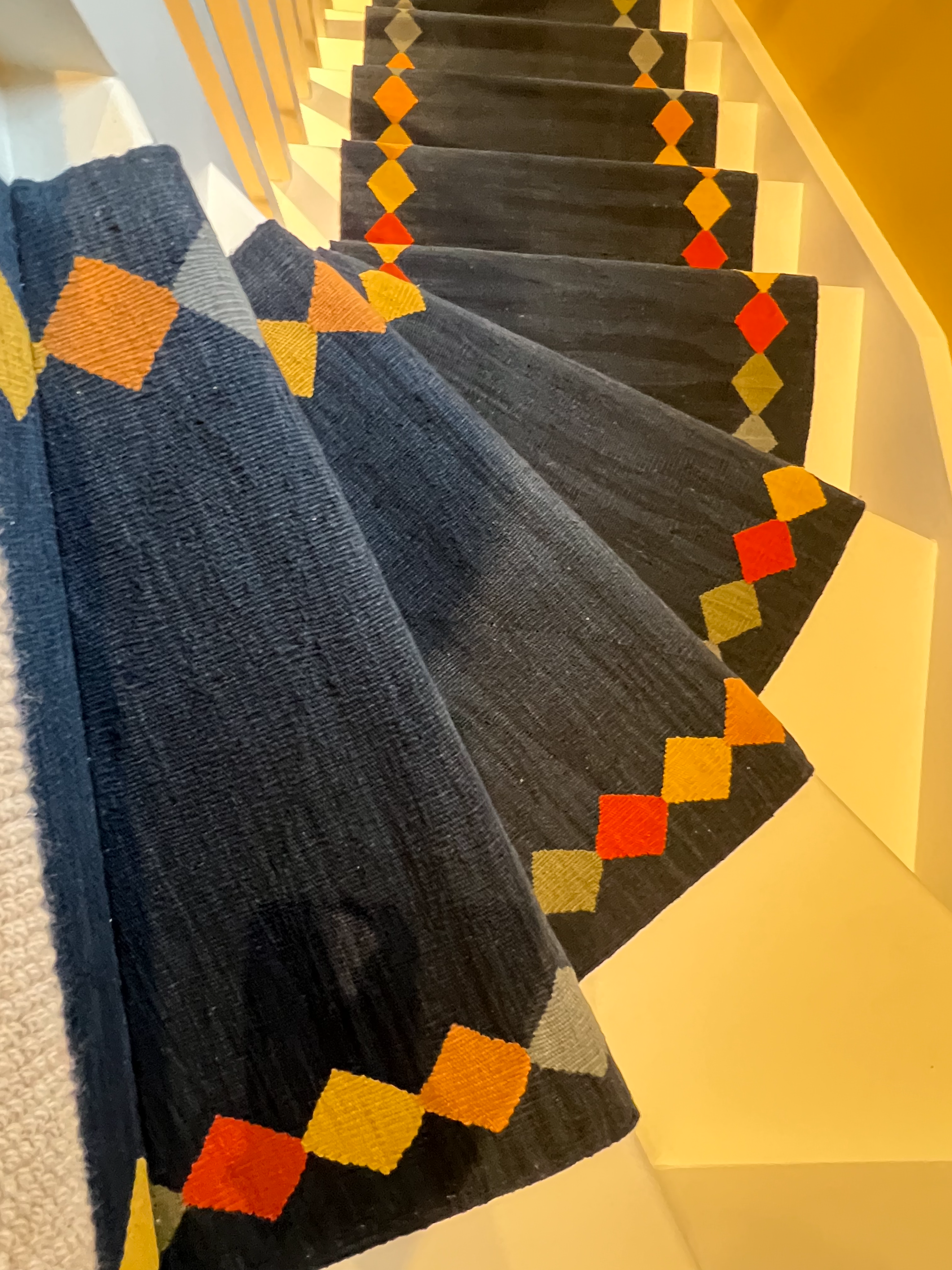 Azra navy wool stair runner by Sophie Cooney Runners