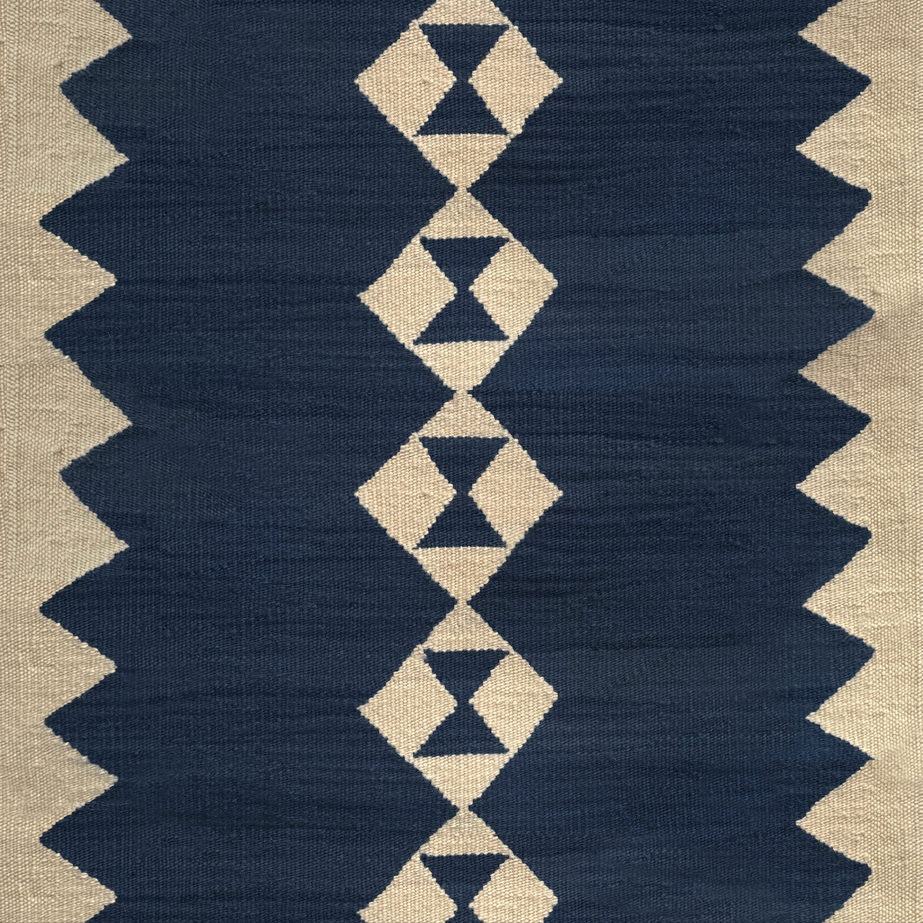 Eye Navy wool stair runner by Sophie Cooney Runners