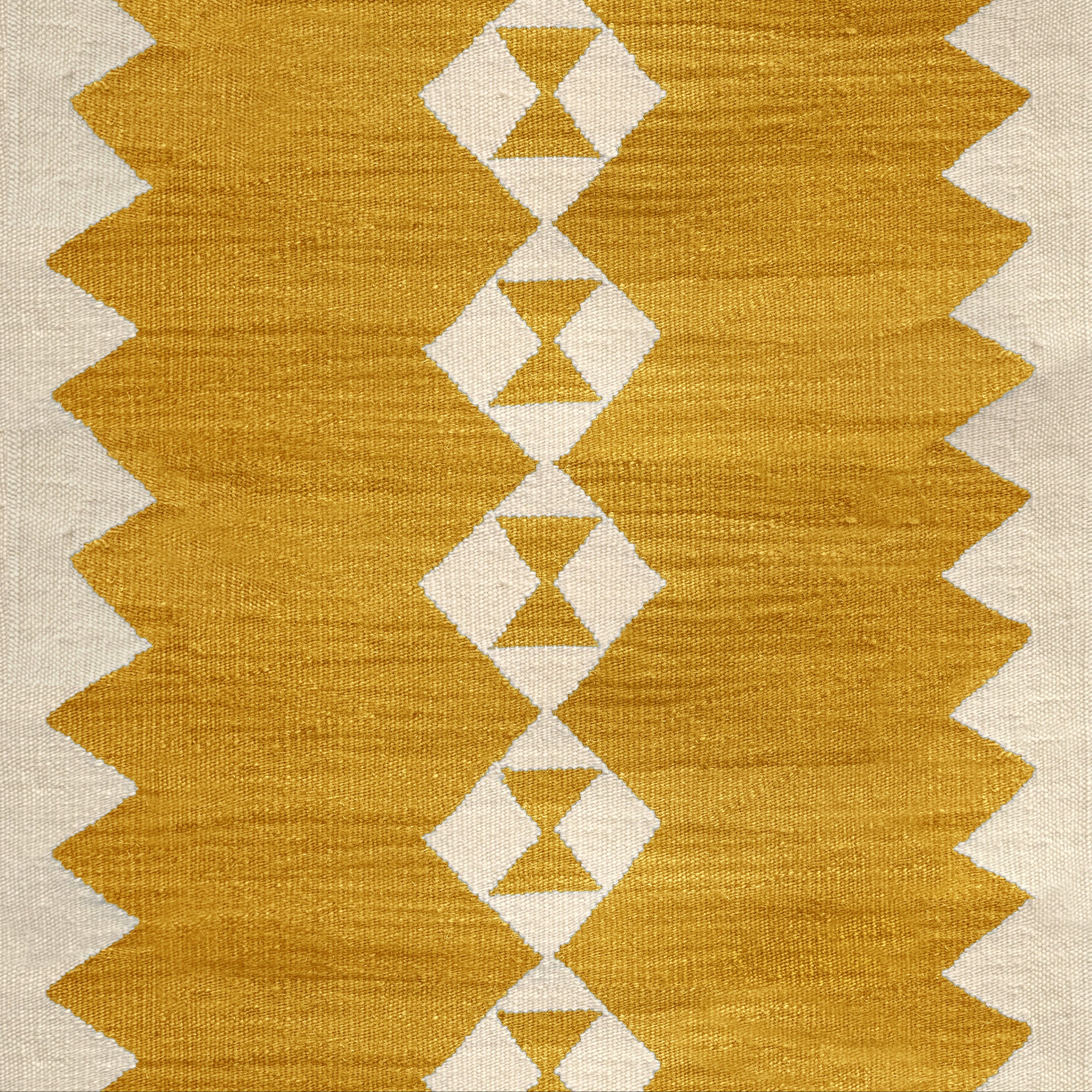 Eye yellow wool stair runner by Sophie Cooney Runners