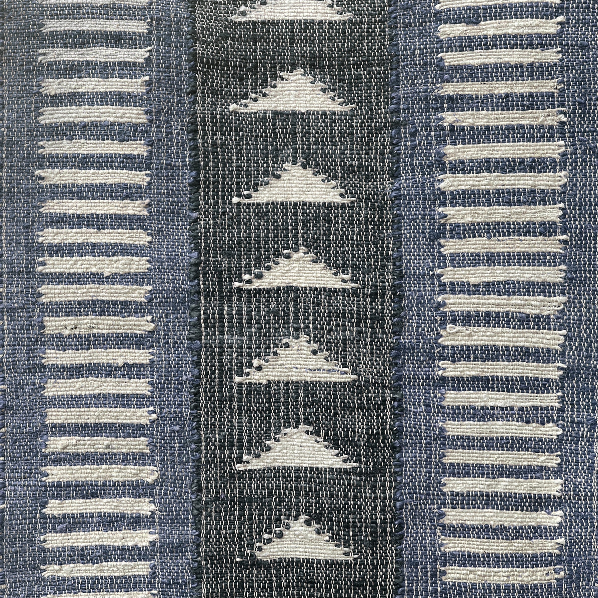 Amina blueberry blue jute stair runner by Sophie Cooney Runners
