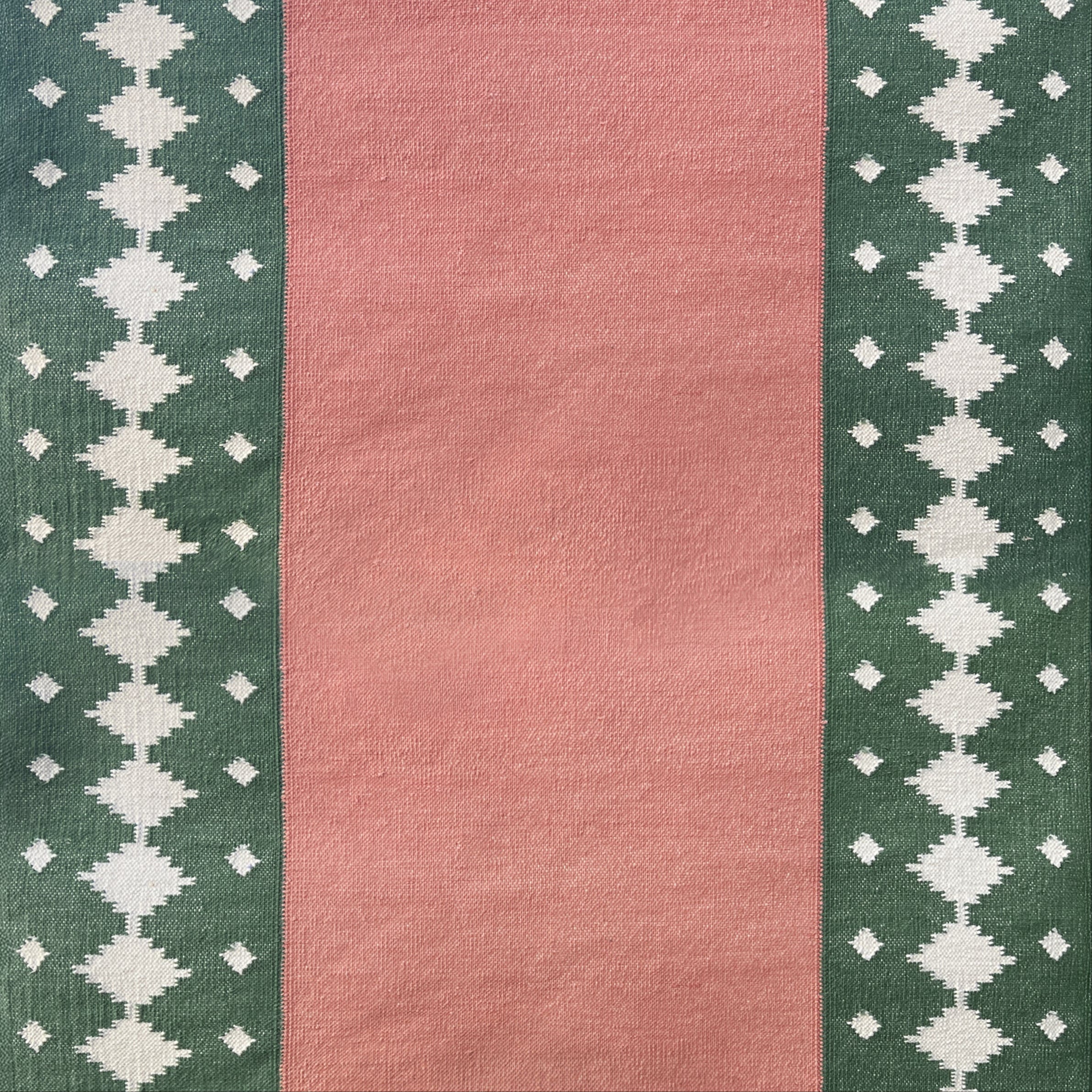Rudis via pink raw cotton stair runner by Sophie Cooney Runners