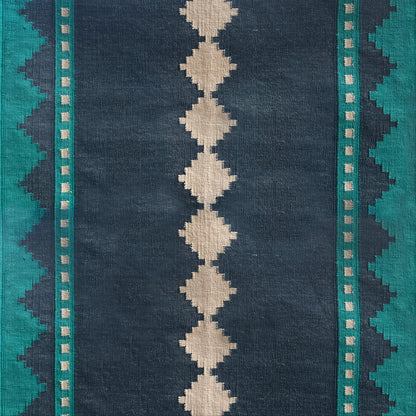 Terra Blue raw cotton stair runner by Sophie Cooney Runners
