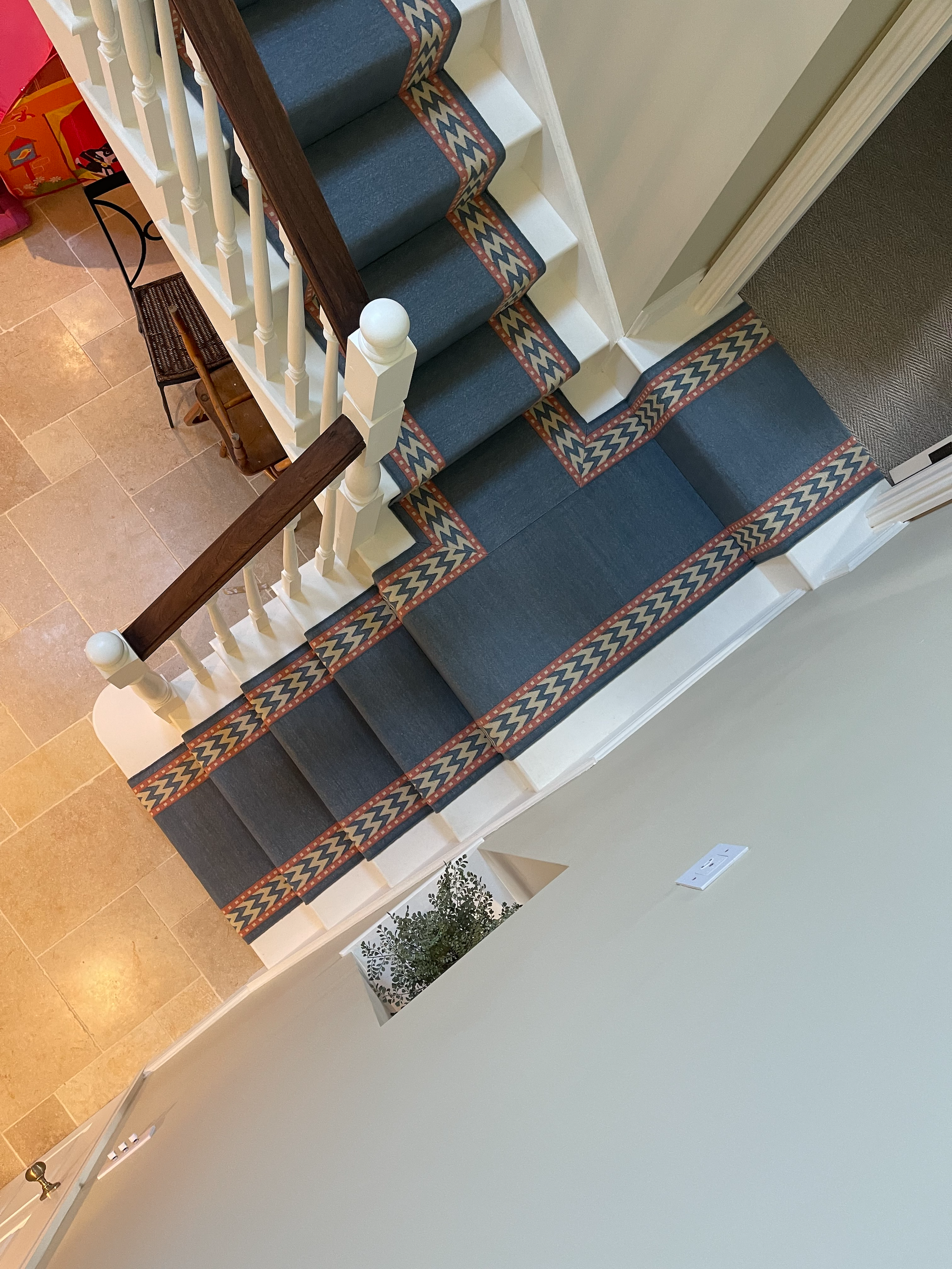 Thora blue wool stair runner by Sophie Cooney Runners