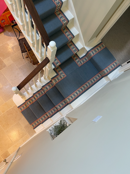 Thora blue wool stair runner by Sophie Cooney Runners