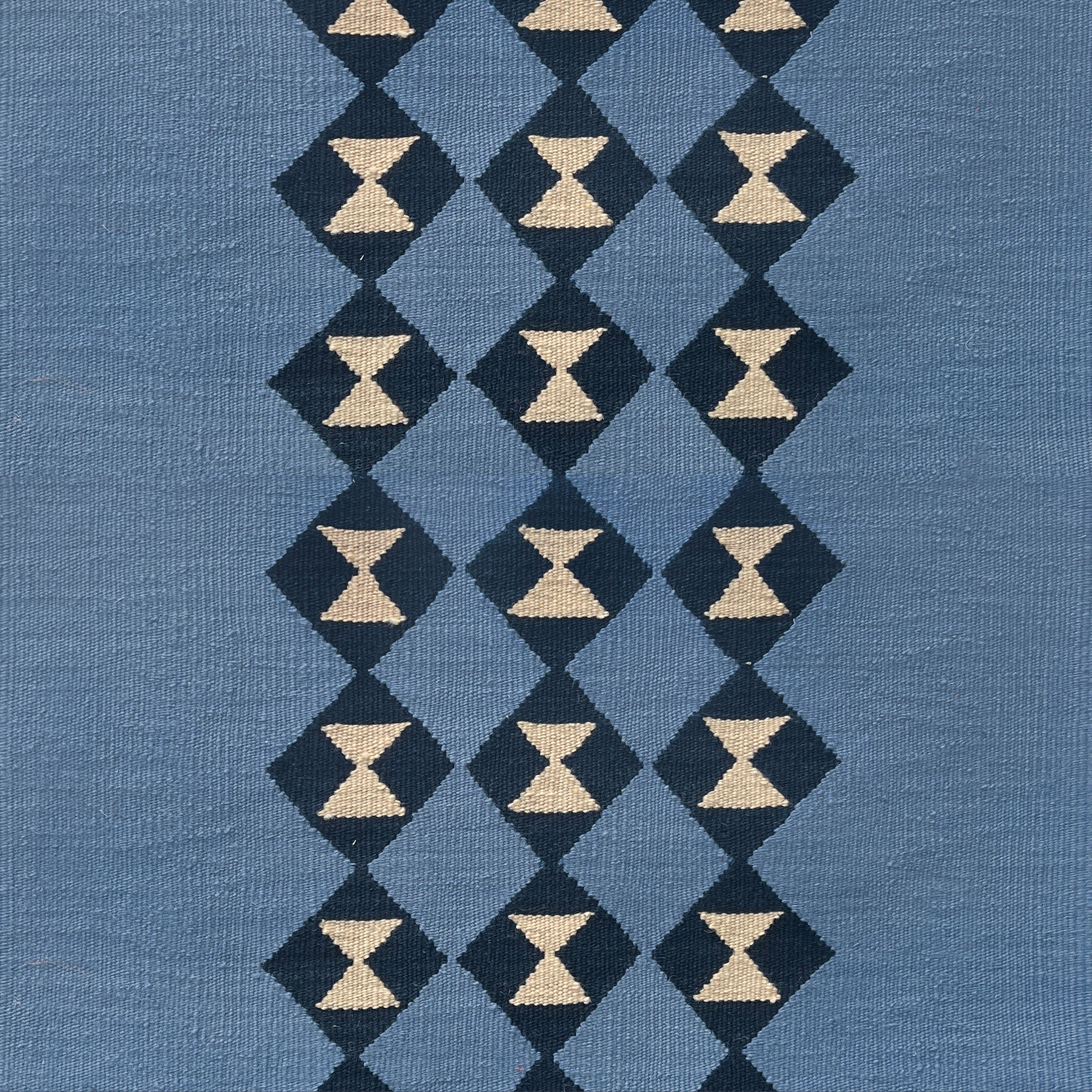 Tria Sky Blue wool stair runner by Sophie Cooney Runners
