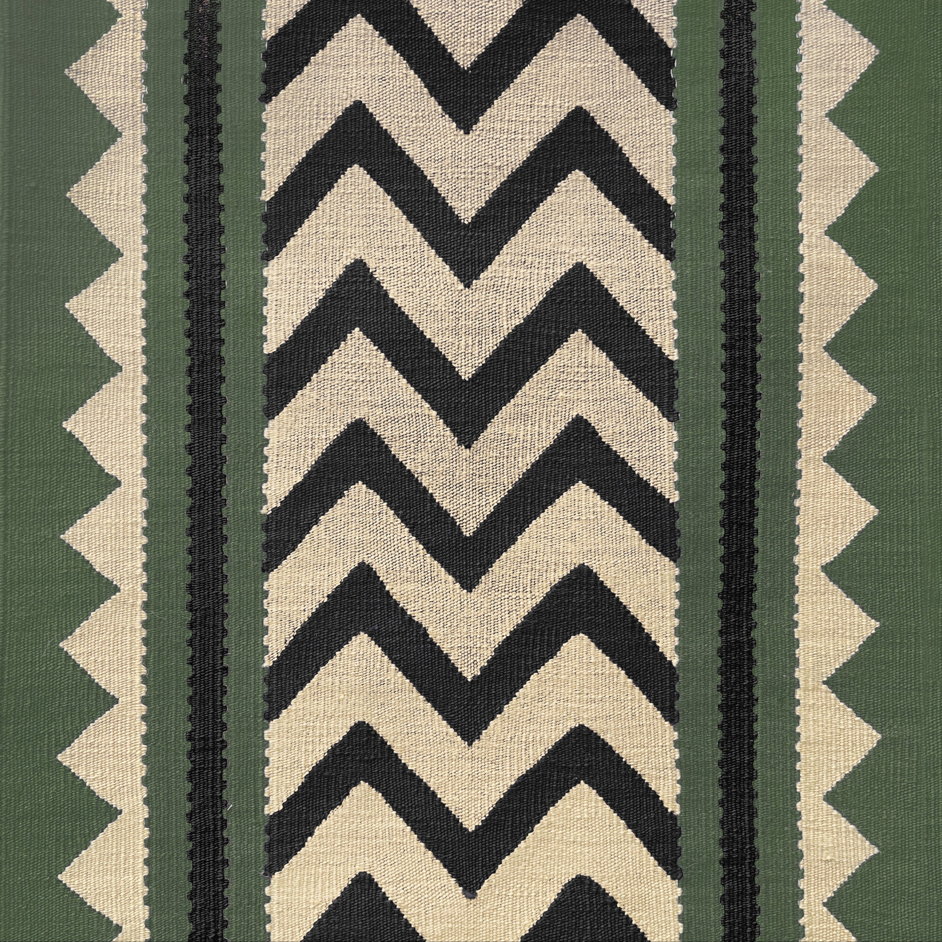 Tribal Dark Green wool stair runner by Sophie Cooney Runners