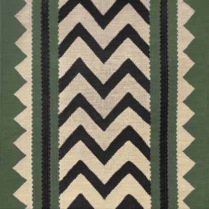 Tribal Dark Green wool stair runner by Sophie Cooney Runners