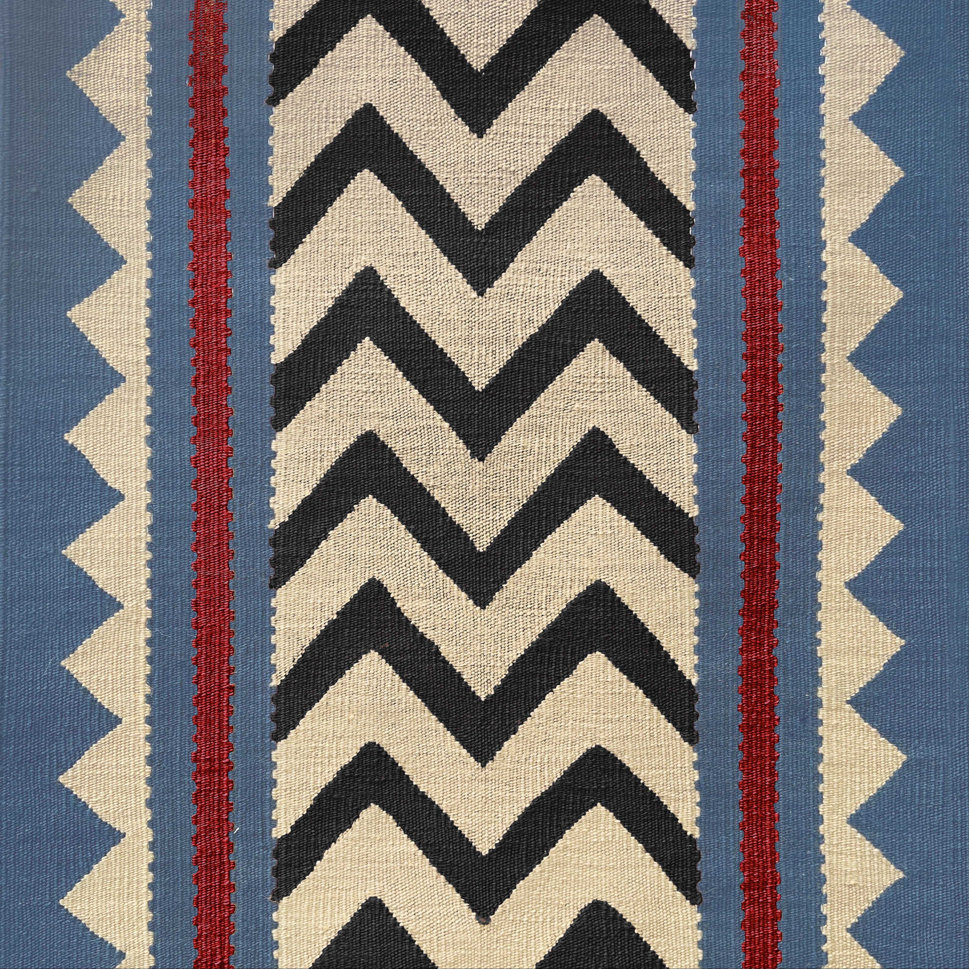 Tribal Sky Blue wool stair runner by Sophie Cooney Runners