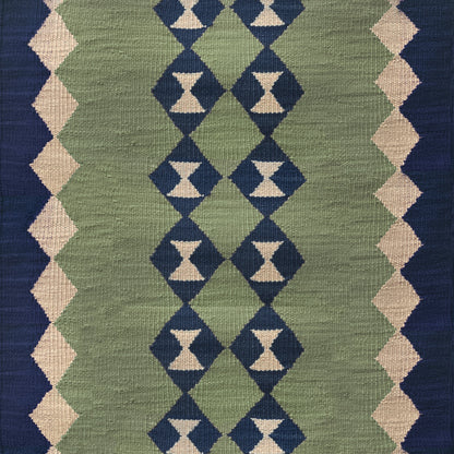 Via Duo Moss Green wool stair runner by Sophie Cooney Runners