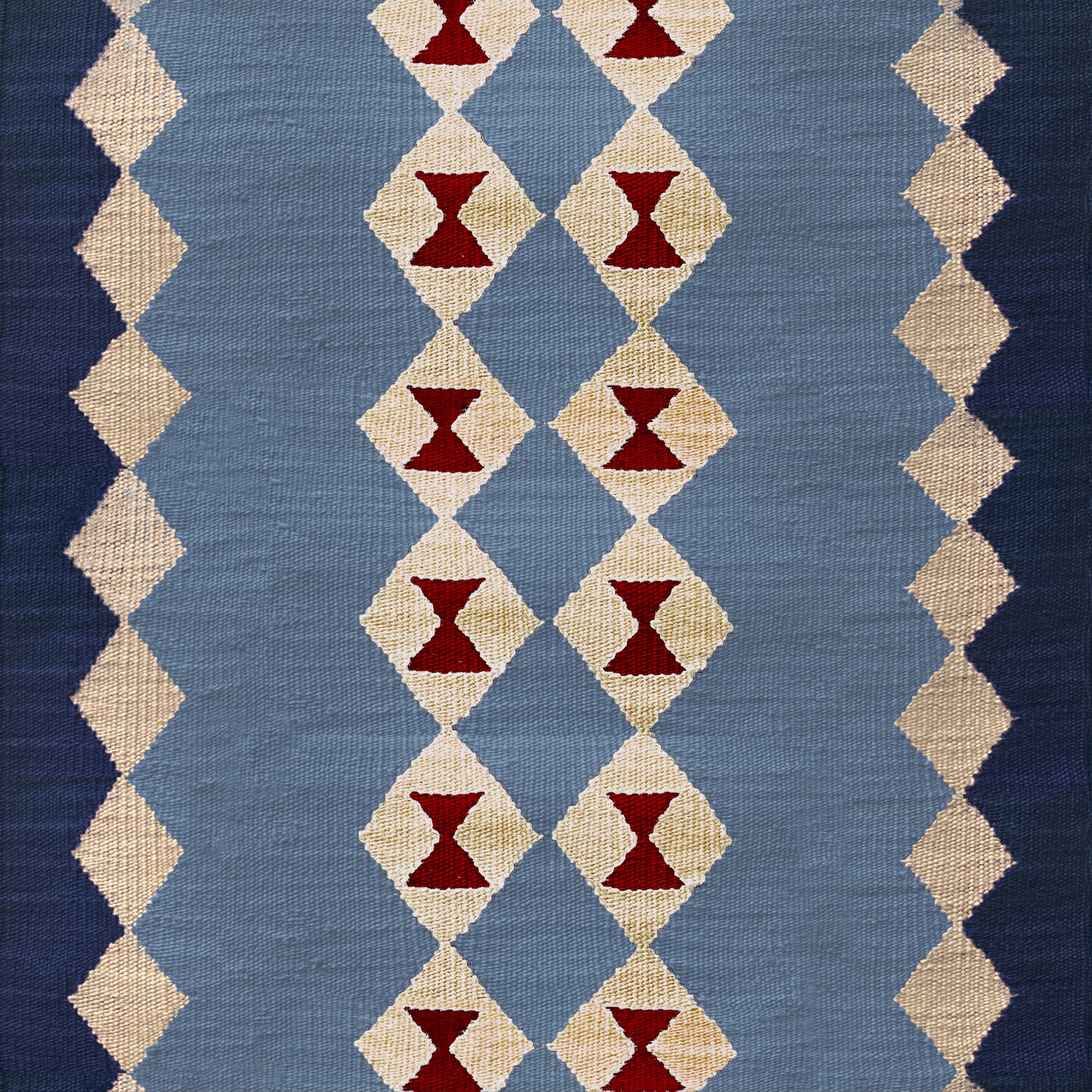 Via Duo Sky Blue wool stair runner by Sophie Cooney Runners