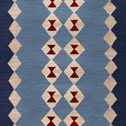 Via Duo Sky Blue wool stair runner by Sophie Cooney Runners