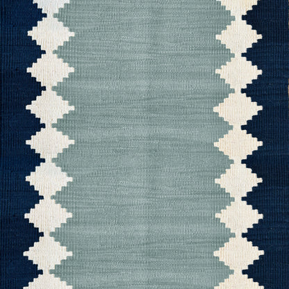 Via Stone Blue wool stair runner by Sophie Cooney Runners