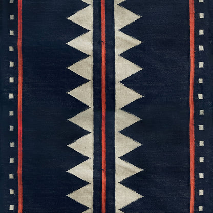 Zuri navy raw cotton stair runner by Sophie Cooney Runners